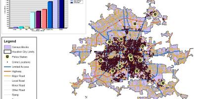 Poziom przestępczości Houston mapie