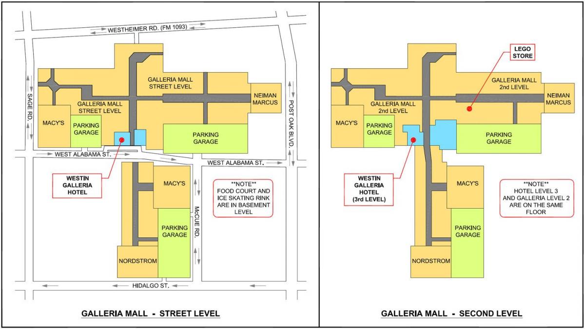 Houston Mall mapie Galeria