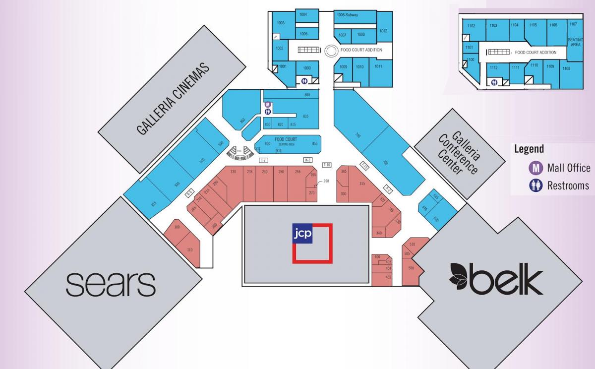 Centrum handlowe Galleria Houston mapie