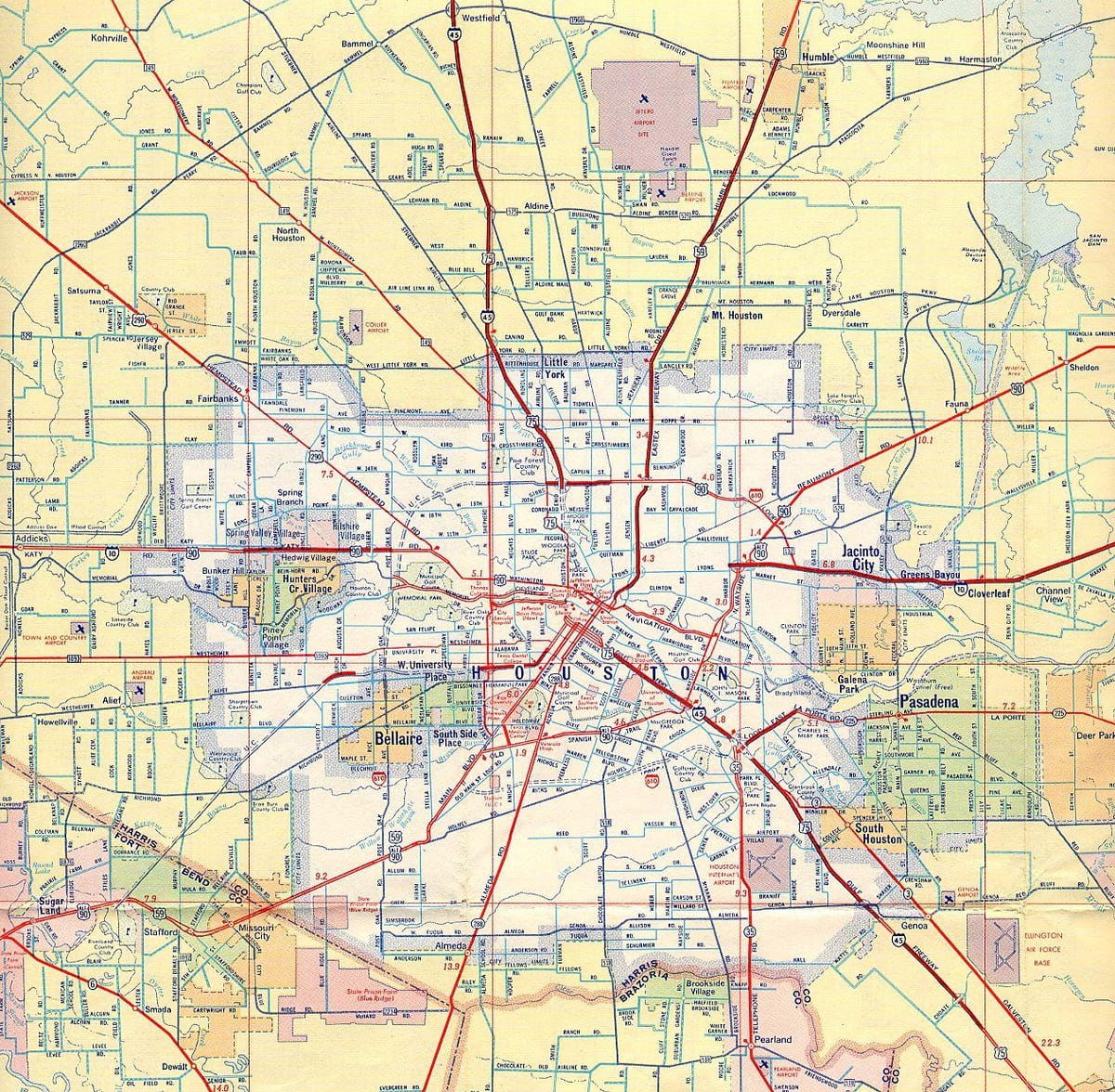 Drogowa mapa Houston