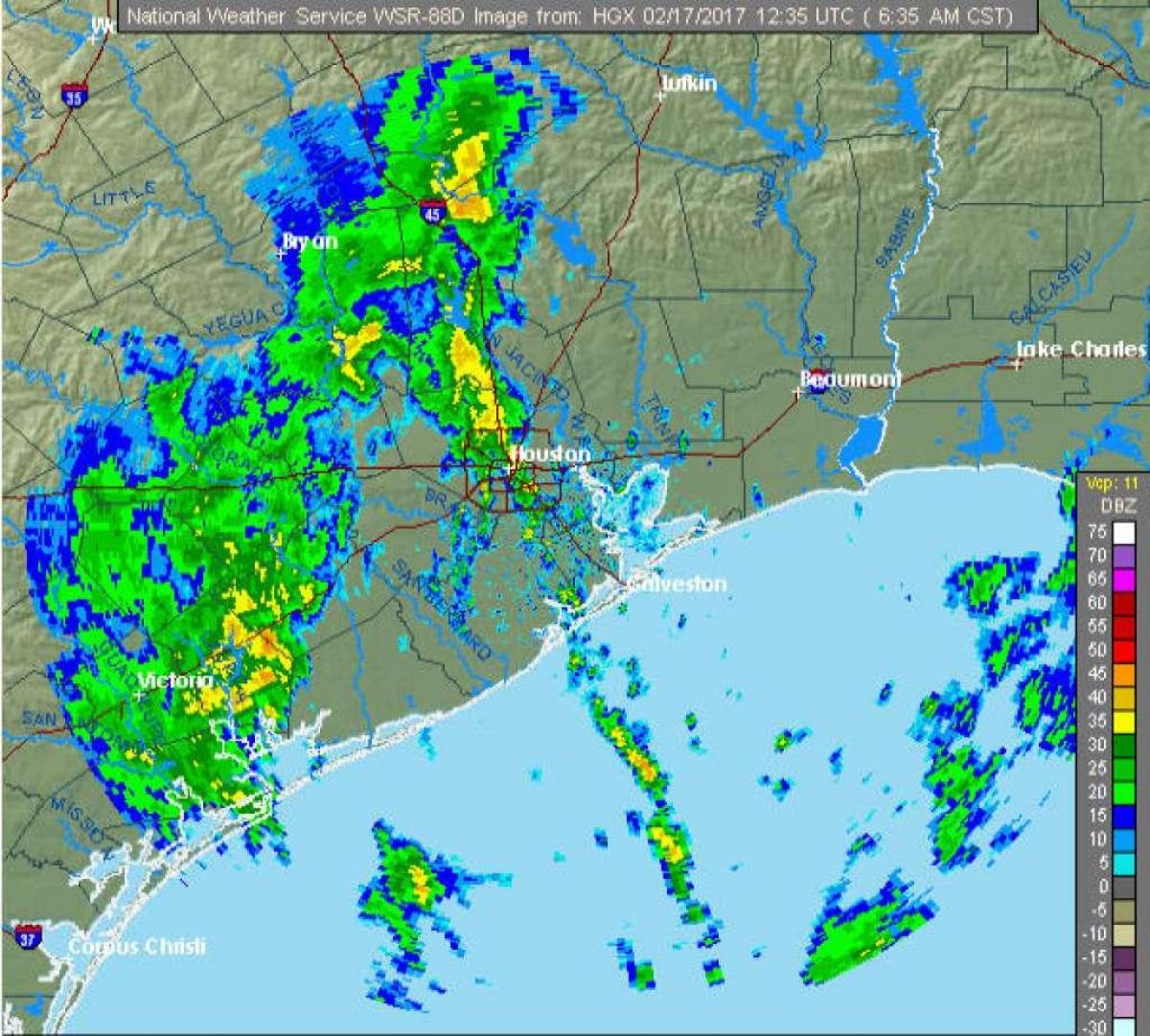 deszczu mapie Houston