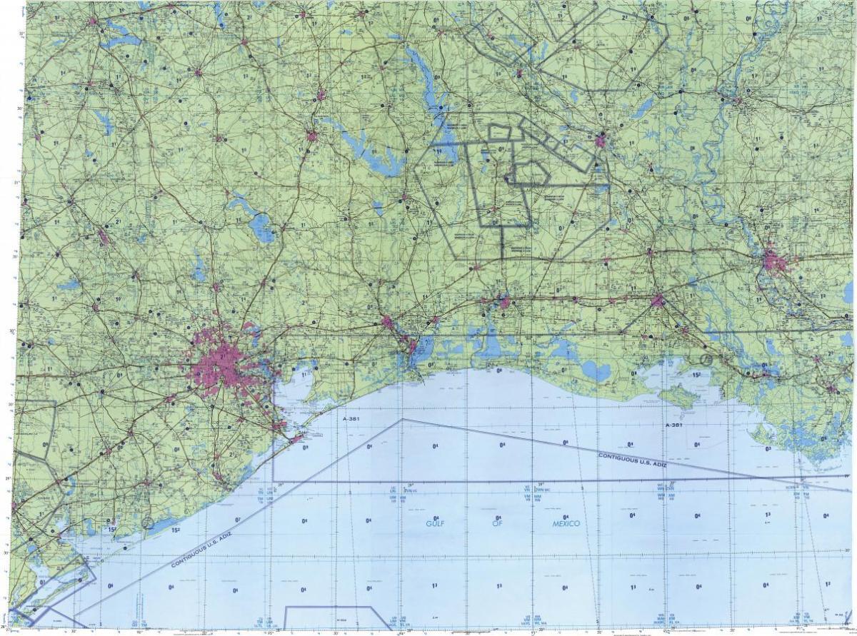 mapa topograficzna Houston