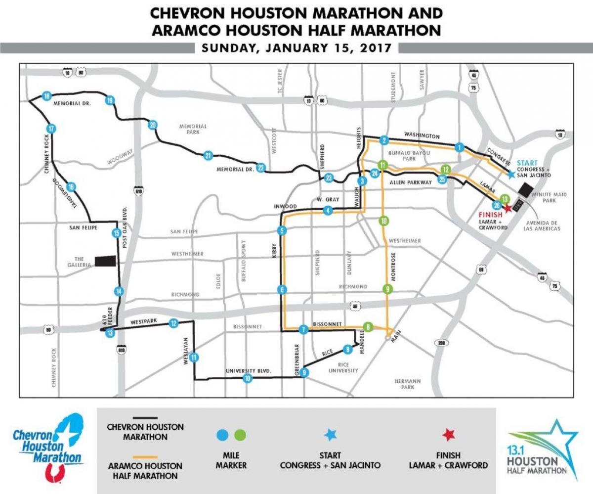 mapa Houston maraton