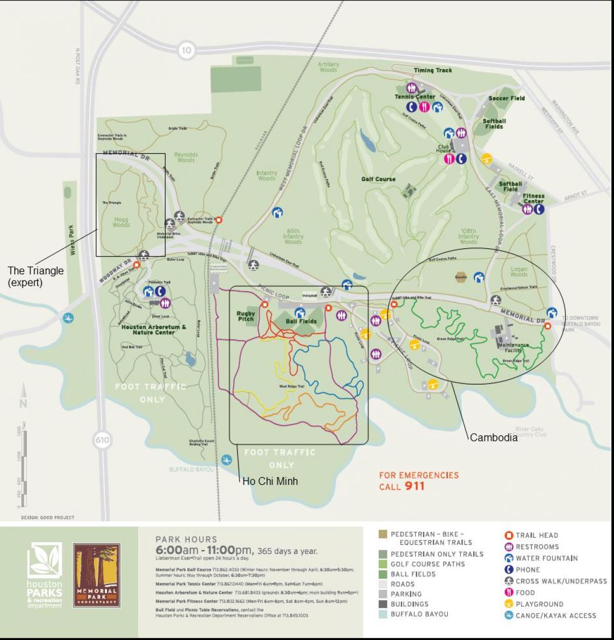 mapa Memorial park w Houston
