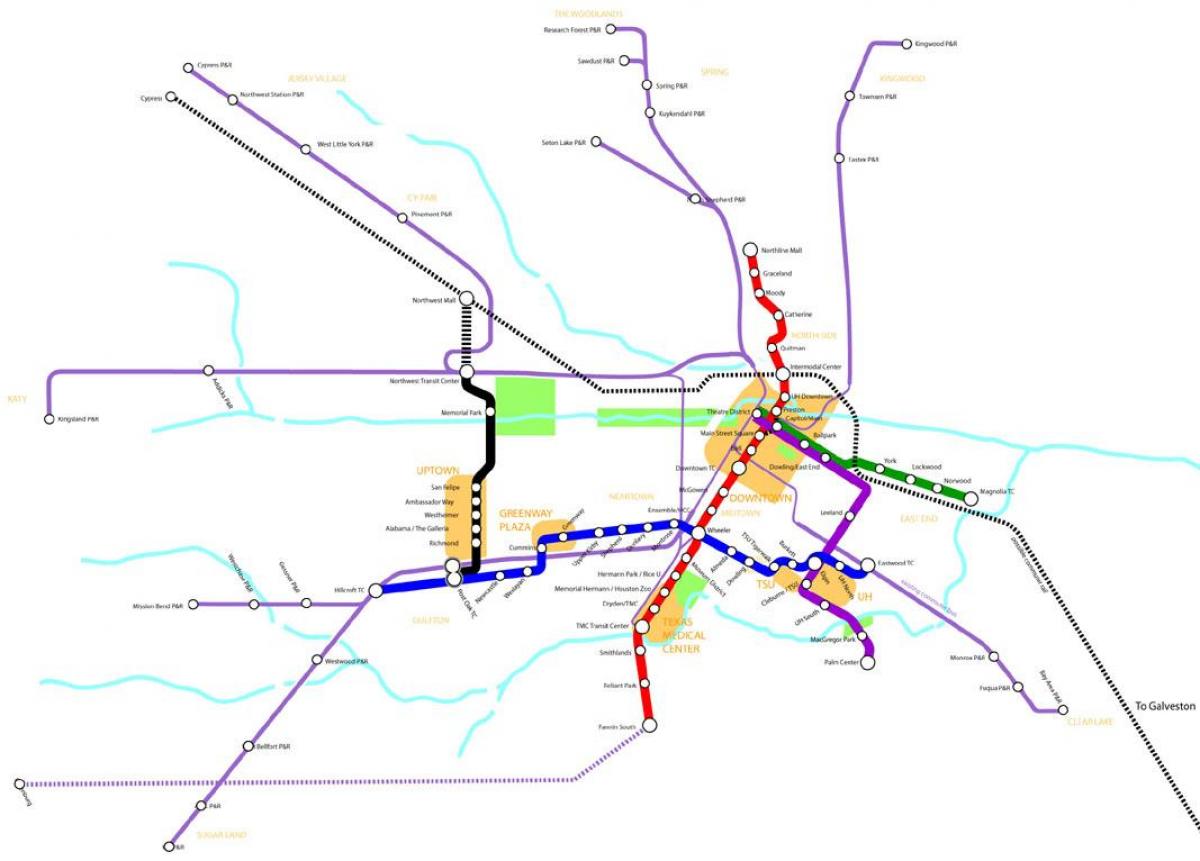 metra Dworzec Houston mapie