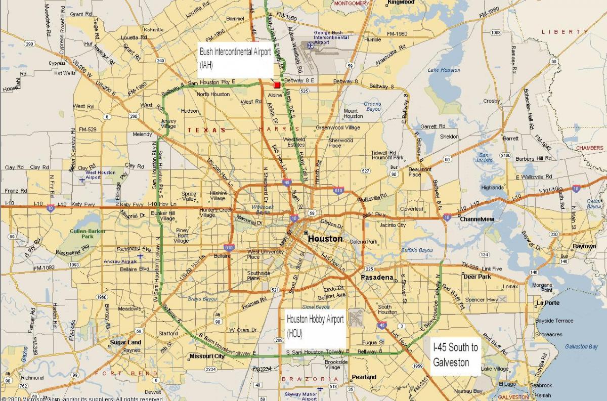 mapa metra Houston