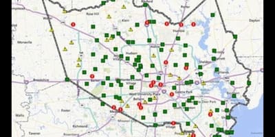 Mapa stref powodzi w Houston