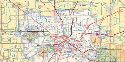 Mapa Houston autostrady