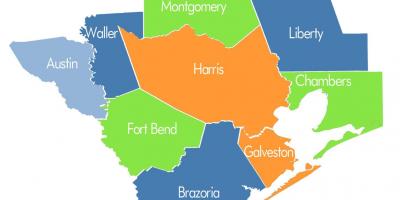 Mapa powiatu w Houston