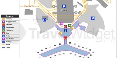 Houston airport, terminal mapa