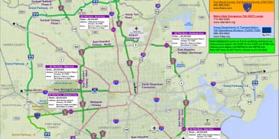 Mapa Houston dróg płatnych